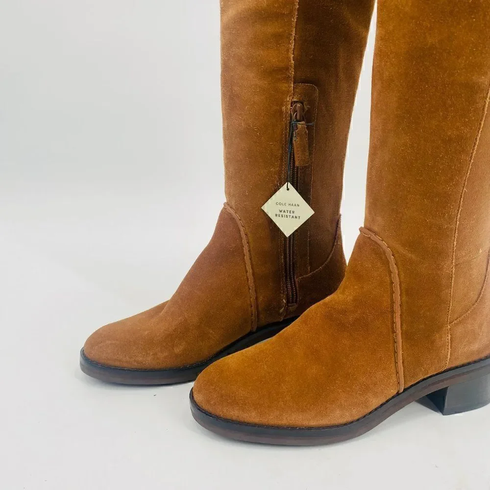 Cole Haan Size 5B Tan Water Resistant Suede Calgary Over the Knee Boots
